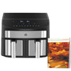 DodiOnline Dual Zone Air Fryer, 10-in-1 8L with Sync Cook & Sync Finish, 60-Minute Timer for Oil Free & Low Fat Cooking, 2400W