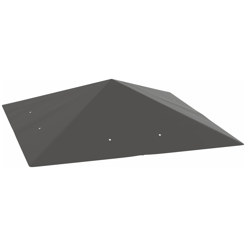 DodiOnline 3 x 3(m) Gazebo Canopy Replacement Cover, Garden Gazebo Roof Replacement with Drain Holes, Water Resistant PVC Coating, 370g/?, UPF30+, TOP COVER ONLY, Grey