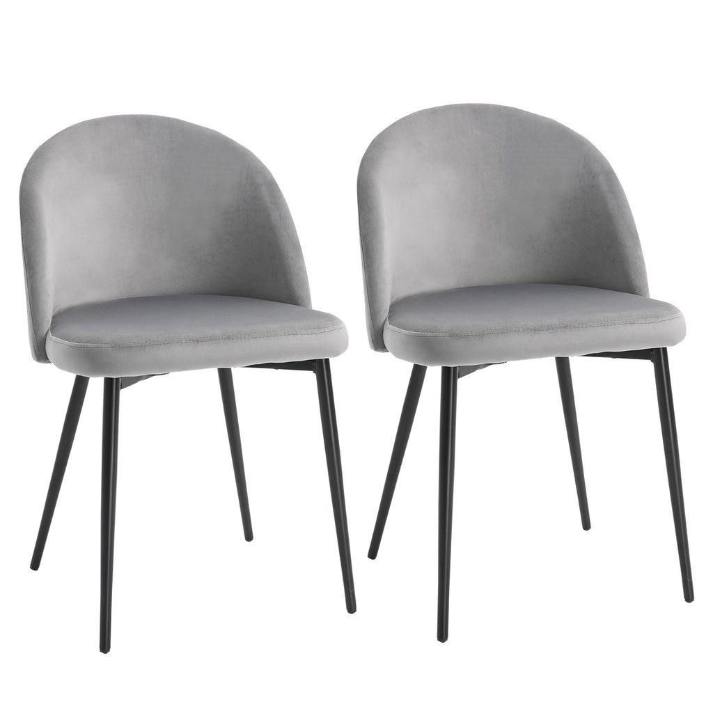 DodiOnline Dining Chairs Set of 2 Contemporary Design for Office Dining Kitchen with Soft Fabric Seat and Back Living Room, Grey