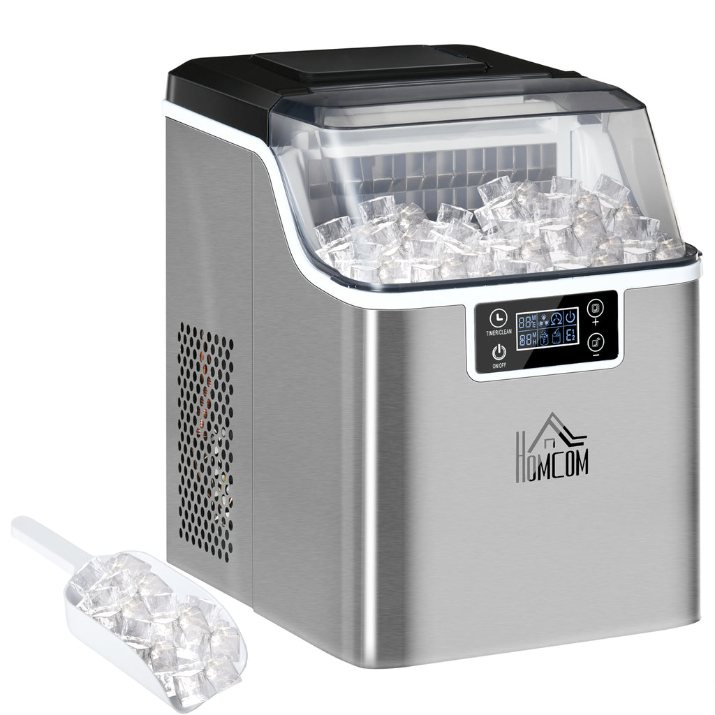 DodiOnline 3.2L Compact Ice Machine, with LCD Screen and Accessories - Silver-Tone