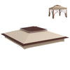 DodiOnline Pop up Gazebo Cover, 2-Tier Gazebo Roof Replacement for 3.25m x 3.25m Frame, 30+ UV Protection, Beige