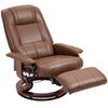 DodiOnline Faux Leather Armchair, with 145° Reclining Back and Footrest - Brown
