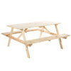 DodiOnline 4 Seater Wooden Picnic Table Bench for Outdoor Garden or Patio with Parasol Cutout 150 cm