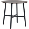 DodiOnline 85cm Dining Room Table, Industrial Style Kitchen Table Round  with Steel Legs, Rustic Brown