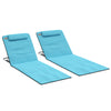 DodiOnline Set of Two Metal Frame Beach Chairs, with Reclining Backs - Blue