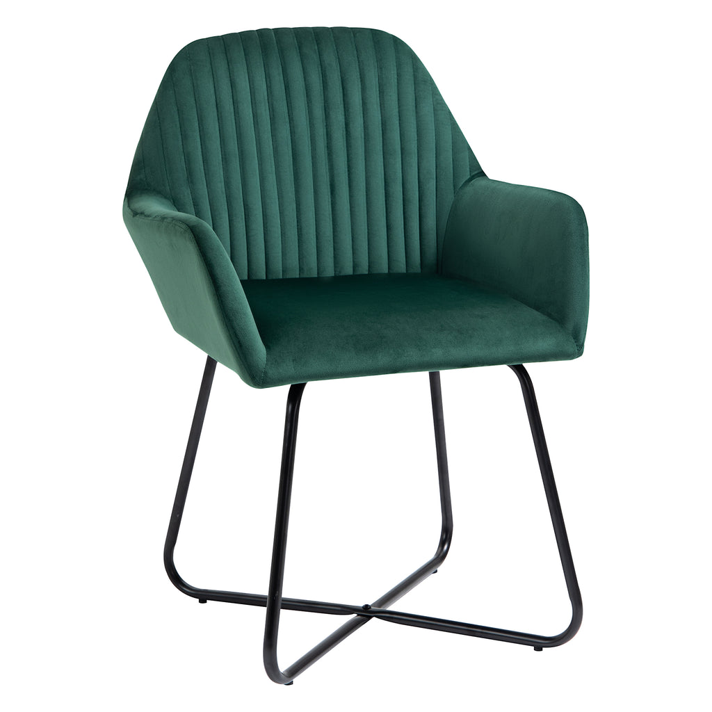 DodiOnline Modern Arm Chair Upholstered Accent Chair with Metal Base for Living Room Green