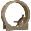 PawHut Cat Wheel with Brake, Scratching Pads - Walnut Brown