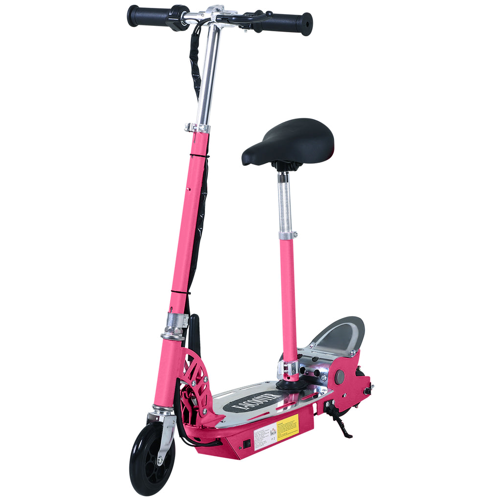 DodiOnline 120W Foldable Powered Scooters with 24V Rechargeable Battery, Adjustable Ride on Toy (Pink)