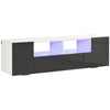 DodiOnline 16 LED Light TV Stand, with Storage - High Gloss Grey