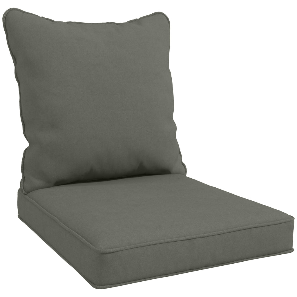 DodiOnline Seat and Back Padded Cushion Set - Charcoal Grey