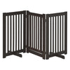 PawHut Freestanding Dog Gate, Foldable Pet Fence, Indoor Barrier, Stair Gate with Support Feet, 155 x 76 cm, Brown
