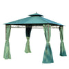 DodiOnline 3(m) x 3(m) Metal Garden Gazebo Marquee Party Tent Patio Canopy Pavilion + Sidewalls - Green