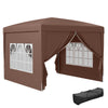 DodiOnline 3 x 3 m Pop Up Gazebo, Wedding Party Canopy Tent Marquee with Carry Bag and Windows, Coffee