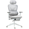 DodiOnline Executive Office Chair, Ergonomic Mesh Desk Chair with 3D Armrests, Rotatable Headrest, Adjustable Lumbar Support, Recliner Computer Swivel Chair with Footrest for Home Office, Grey