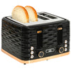DodiOnline Four-Slice Rippled Toaster - Black