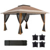 DodiOnline 3.6 x 3.6m Pop-Up Gazebo, with Accessories - Brown