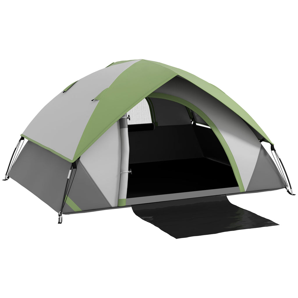 DodiOnline Two Man Single Room Dome Tent, with Accessories - Green/Grey