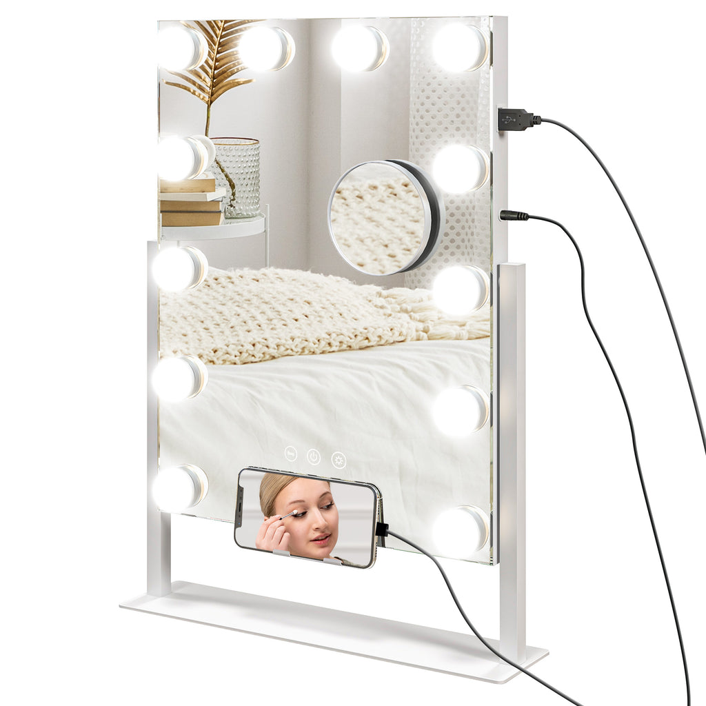 DodiOnline 12 LED bulb Tabletop Makeup Mirror, with Adjustable Settings