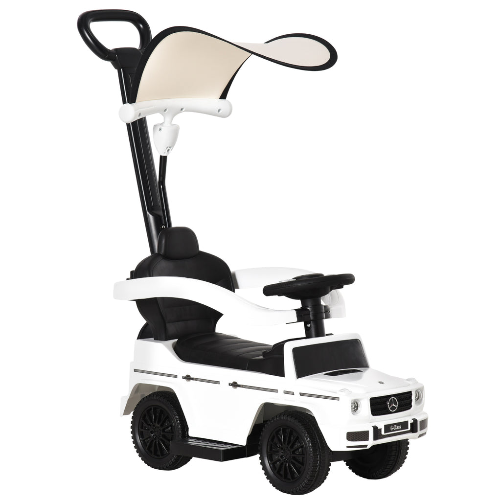 DodiOnline 3 in 1 Kids Children Ride on Push Car Toddler Sliding Car G350 Licensed Walker Foot to Floor Slider Push-Along with Horn Steering Wheel NO POWER Manual, White