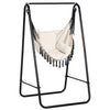 DodiOnline Hammock Chair with Stand, Hammock Swing Chair with Cushion, Cream White