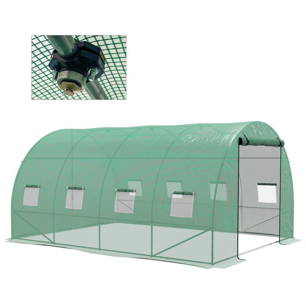 DodiOnline Sprinkler System Polytunnel Greenhouse, 4 x 3(m), Green