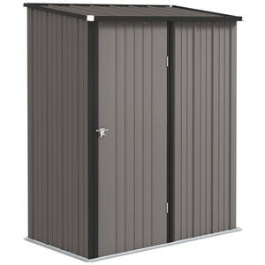 DodiOnline 5.3 x 3.1ft Corrugated Steel Garden Shed - Light Grey