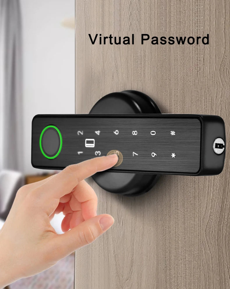 Tuya SmartLife APP WiFi Remote Control Smart Fingerprint Password RFID IC Card Lock Dead Bolt For Indoor Home Wooden Metal Door