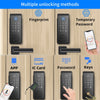 Wifi Tuya Tamper Proof Fingerprint Smart Lock for Keyless Entry Keypad Deadbolt Lock for Front Door Physical Key Remote Unlock