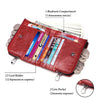 RFID Card Holder Wallet for Men Genuine Leather Small Money Bag Luxury Double Zipper Coin Pocket Quality Male Clutch Carteira