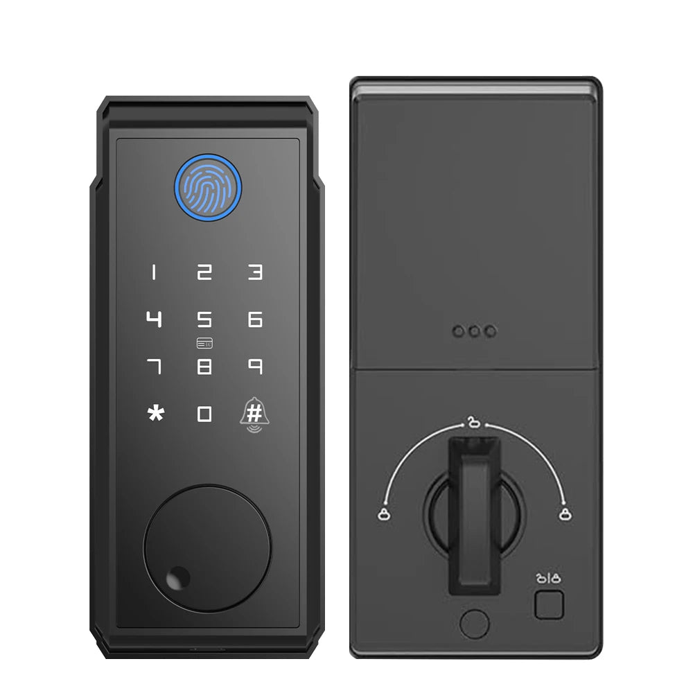 Tuya WiFi Smart Deadbolt Fingerprint Door Lock Electronic Keyless Entry Front Lock Digital Keypad Home Office AutoLock Dead Bolt
