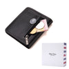 BISON DENIM Black Purse For Men Genuine Leather Men's Wallets Thin Male Wallet Card Holder Cowskin Soft Mini Purses N4429