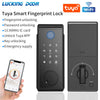 Wifi Tuya Tamper Proof Fingerprint Smart Lock for Keyless Entry Keypad Deadbolt Lock for Front Door Physical Key Remote Unlock