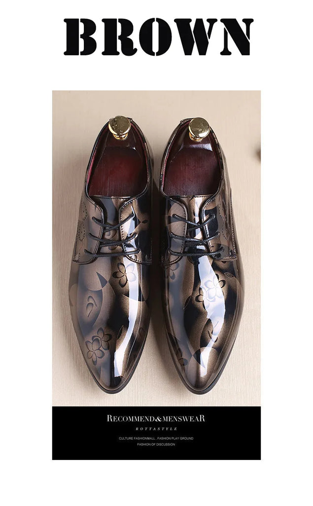 Luxury Mens Leather Shoes Retro Carved Lace-up Brogue Oxford Wedding Men Dress Shoes Male Formal Business Gentleman Office Shoes
