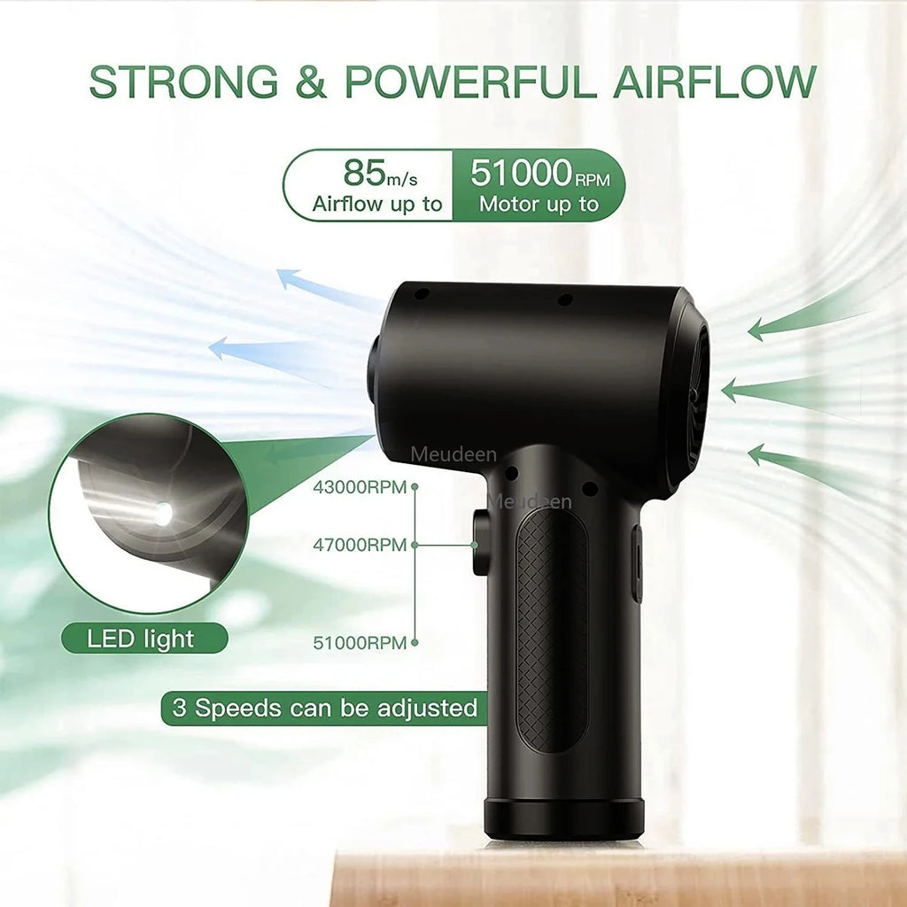 Compressed Air Duster For Computer Keyboard 51000 RPM Mini Electric Cordless PC Car Cleaner Wireless Air Blower