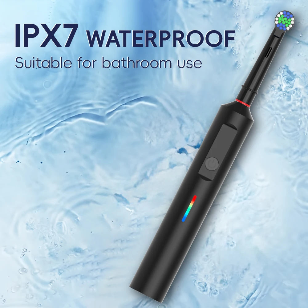 Intelligent Rotating Electric Toothbrush, Rechargeable Rotary Toothbrush Compatible with Oral B Replacement Electric Brush Heads
