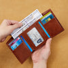 Dante Retro Three Fold Genuine Leather Men's Wallet with Anti-Theft Card Swiping Head Layer Cowhide Wallets Multiple Card Slot
