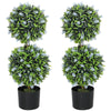DodiOnline Set of 2 Decorative Artificial Plants Ball Trees with Lavender Flowers in Pot Fake Plants for Home Indoor Outdoor Decor, 70cm, Blue