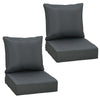 DodiOnline Outdoor Seat and Back Cushion Sets, 63L x 55W x 15Dcm Olefin Patio Deep Seating Chair Fade Resistant Replacement Cushion for Rattan Sofa, Indoor or Outdoor Furniture, Dark Grey