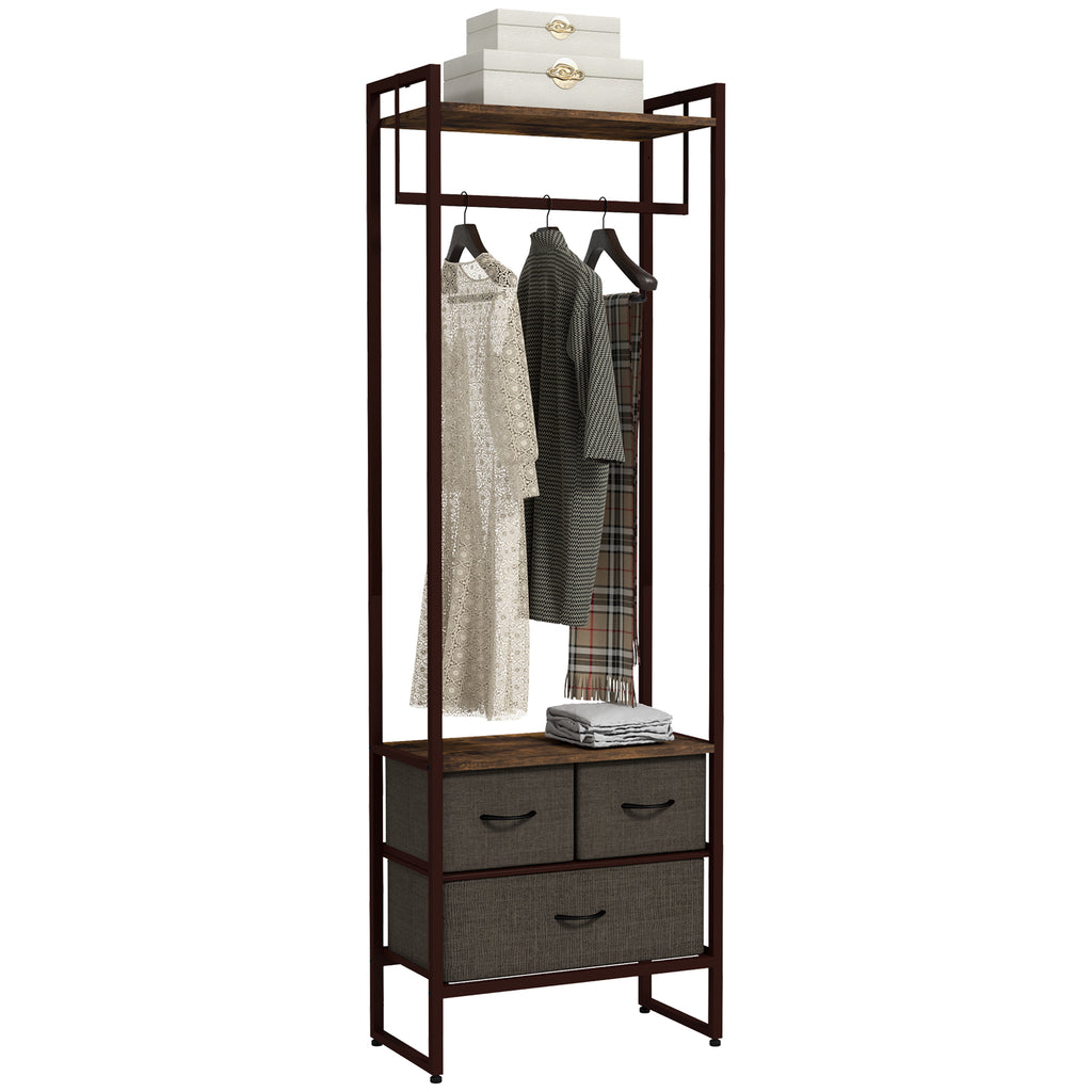DodiOnline Compact Clothes Rail, with Drawers and Shelf