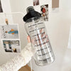 2L Water Bottle With Straw Large Capacity Sports Water Bottle Travel Fitness Sports Portable Drinking Bottles With Time Marker