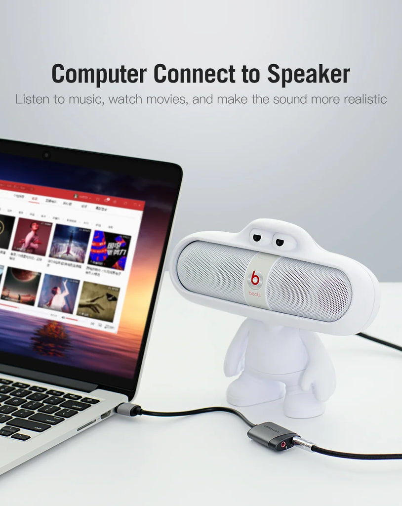 Vention USB External Sound Card USB to 3.5mm Audio Adapter with Microphone for PC Laptop MacBook PS5 Gaming Headset Sound Card