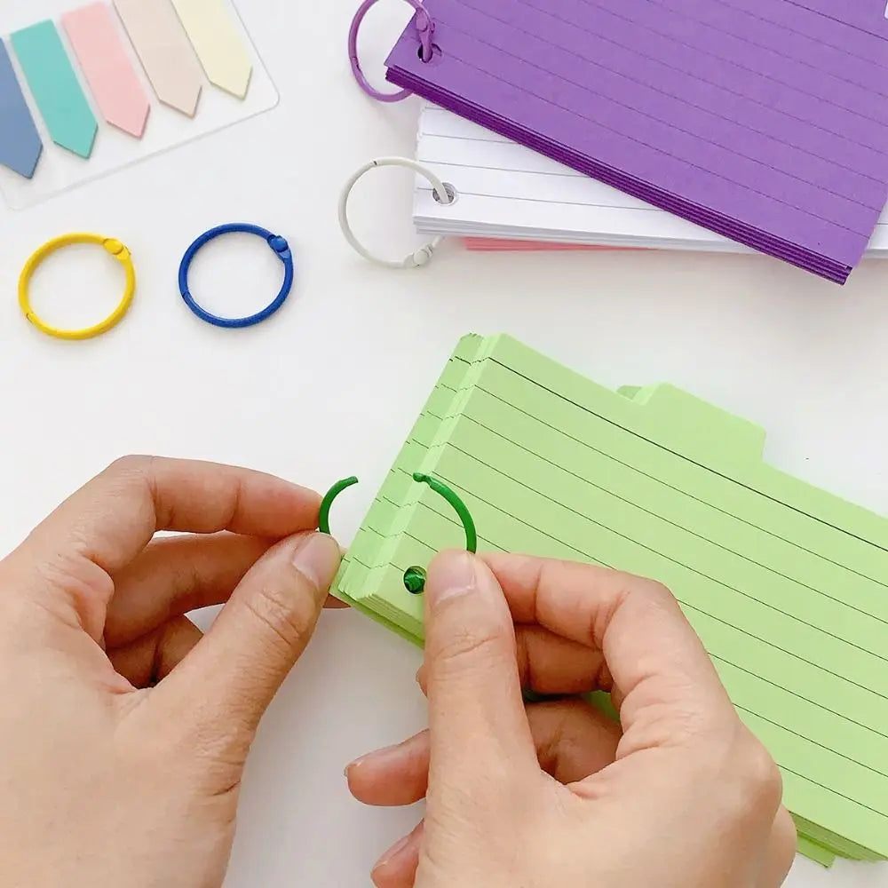 Multifunctional DIY Index Cards Horizontal Line Binder Index Sticker Colorful Loof-leaf Notepad Students