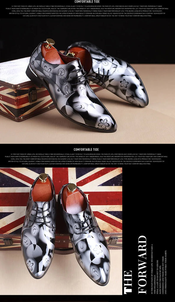 Luxury Mens Leather Shoes Retro Carved Lace-up Brogue Oxford Wedding Men Dress Shoes Male Formal Business Gentleman Office Shoes