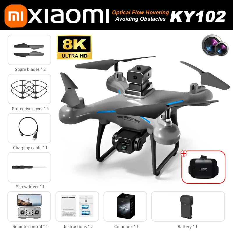 Xiaomi KY102 Drone 8K Aerial HD Professional Beauty filters Dual Camera Brushless Motor Obstacle Avoidance Optical Flow Drone
