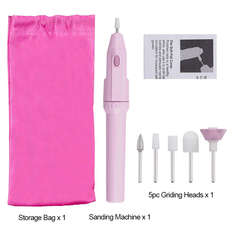 Nail Polisher MINI Electric Nail Drill Kit Manicure Pedicure Grinding Polishing Nail Art Sanding File Pen Tools Machine