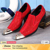 Italian luxury design men's shoes, red brick inlaid dress shoes,wedding party social casual leather shoes,men's handmade loafers