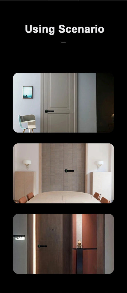 RAYKUBE US Free Delivery Tuya BLE Smart Fingerprint Door Lock Electronic Lock with Password/Key/Card/Tuya APP Unlock