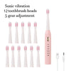 Electric Toothbrush 5-gear Mode USB Charging 4 colors IPX7 Waterproof Ultrasonic Rechargeable Soft Hair Toothbrush Adult Classic