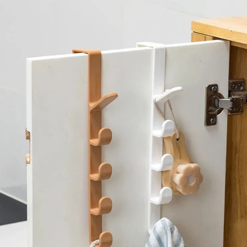 Houseeker 6 Hooks Hat Holder L Shaped Baseball Cap Storage Rack Wall Mount Hat Belt Organizer Hooks