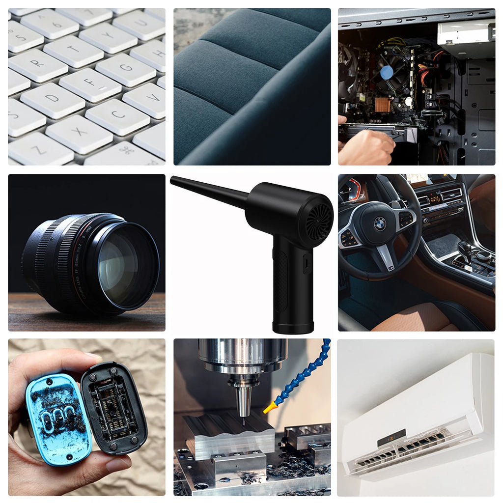 Compressed Air Duster For Computer Keyboard 51000 RPM Mini Electric Cordless PC Car Cleaner Wireless Air Blower